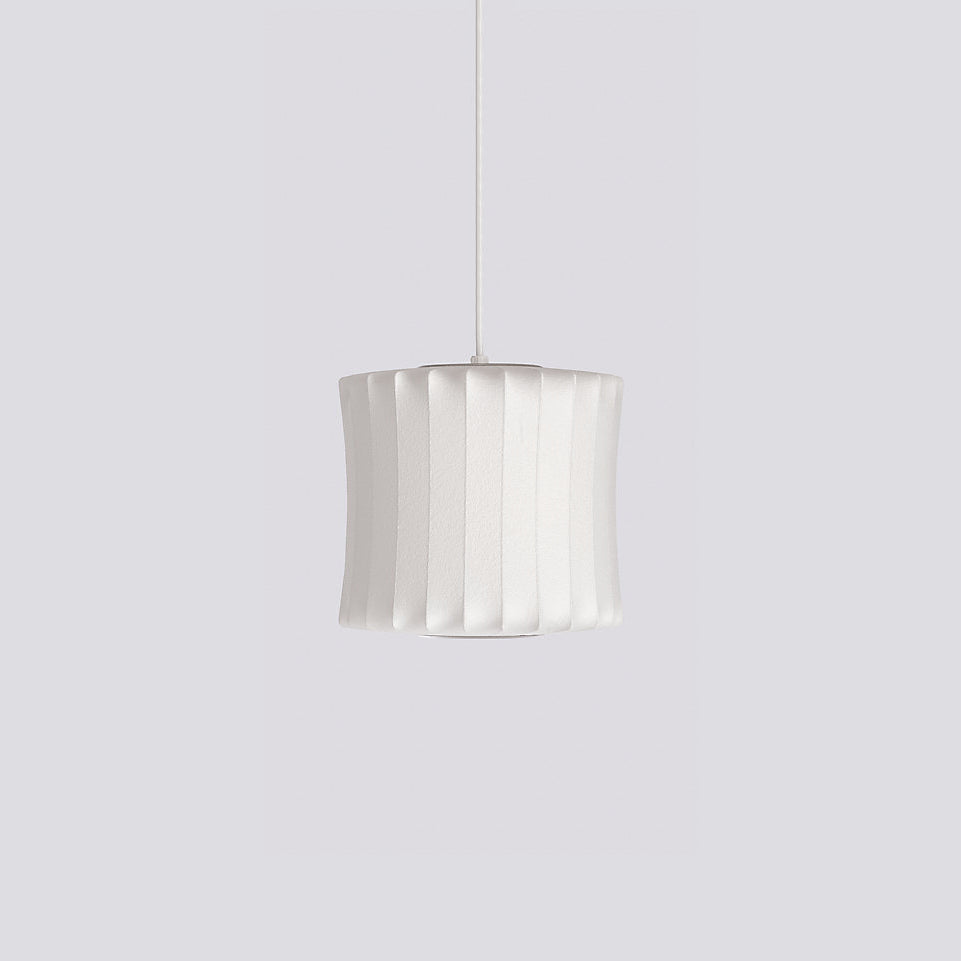 Nelson Bubble Pendant Lamp | Mulberry Silk & Steel | White