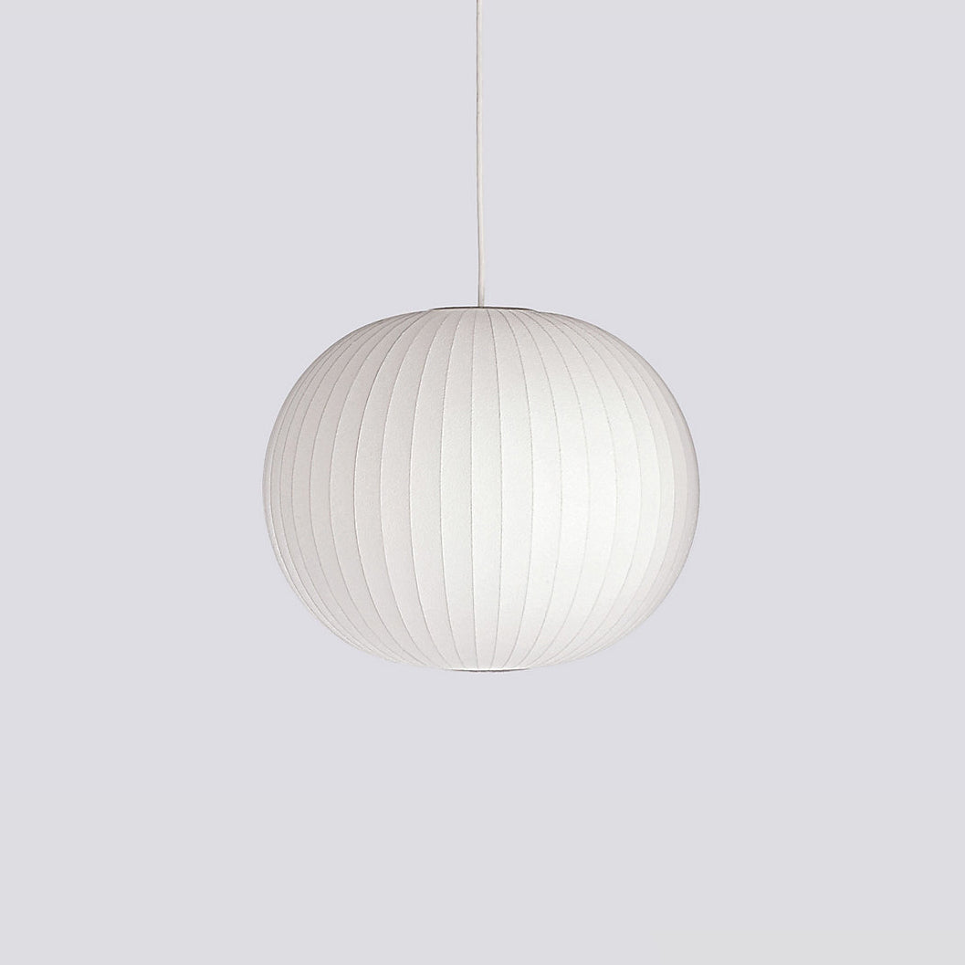 Nelson Bubble Pendant Lamp | Mulberry Silk & Steel | White