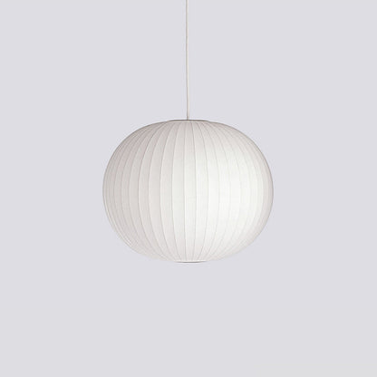 Nelson Bubble Pendant Lamp | Mulberry Silk & Steel | White