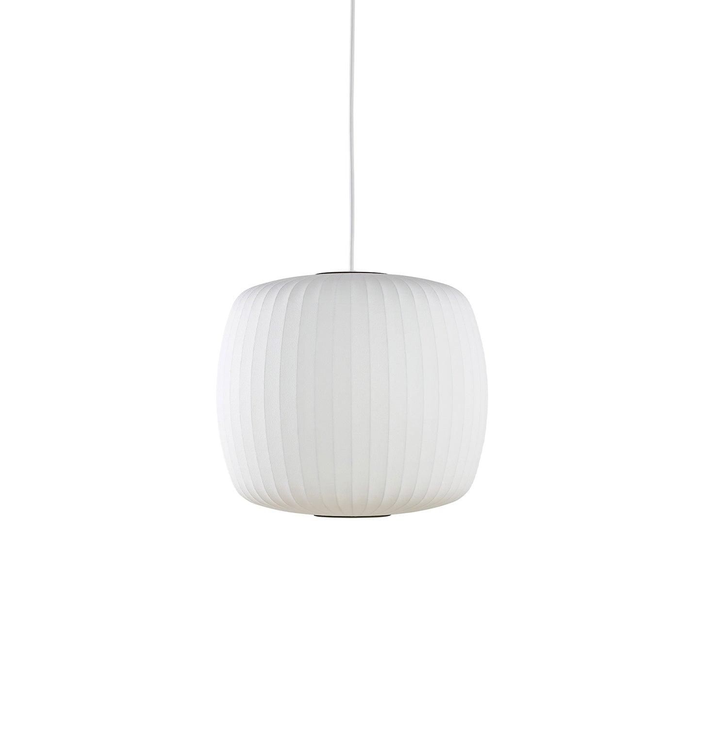 Nelson Bubble Pendant Lamp | Mulberry Silk & Steel | White