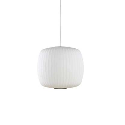 Nelson Bubble Pendant Lamp | Mulberry Silk & Steel | White