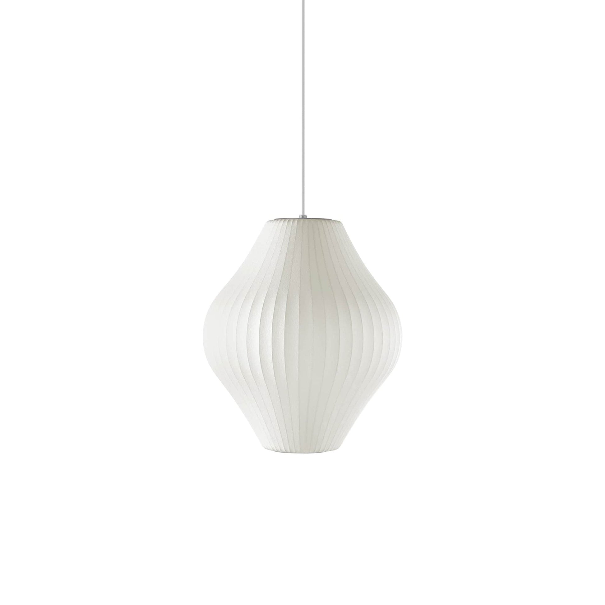 Nelson Bubble Pendant Lamp | Mulberry Silk & Steel | White