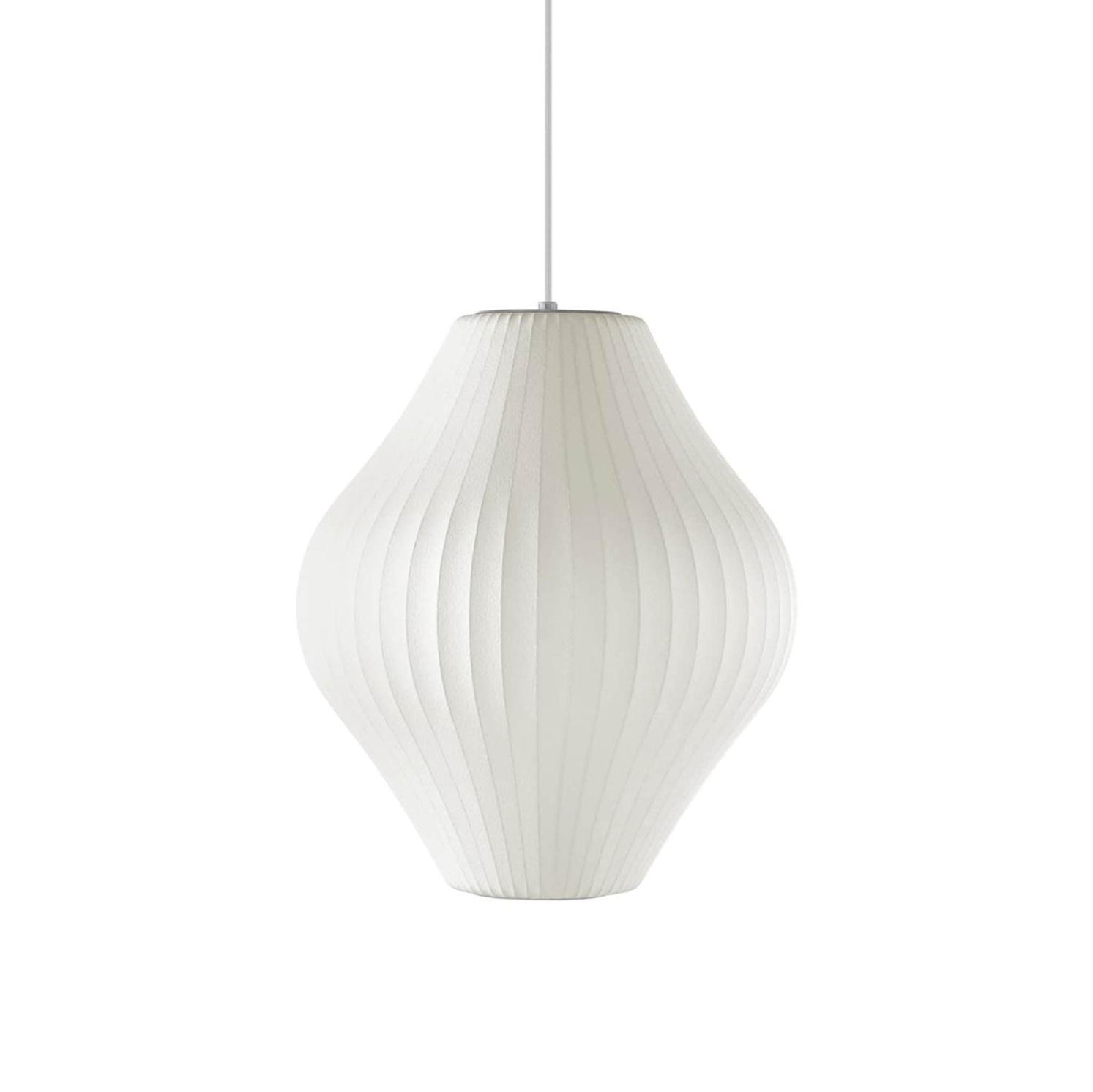 Nelson Bubble Pendant Lamp | Mulberry Silk & Steel | White