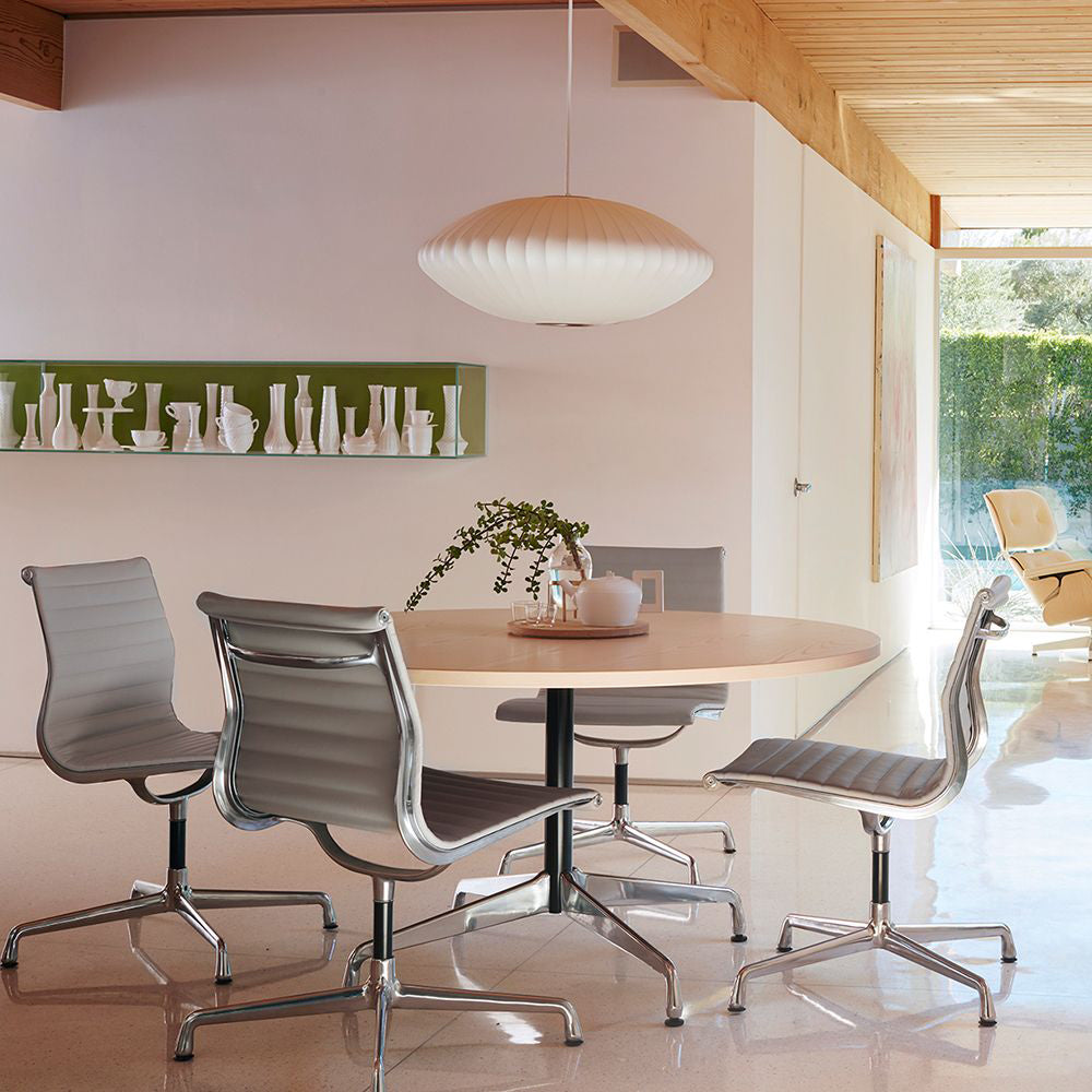 Nelson Bubble Pendant Lamp | Mulberry Silk & Steel | White