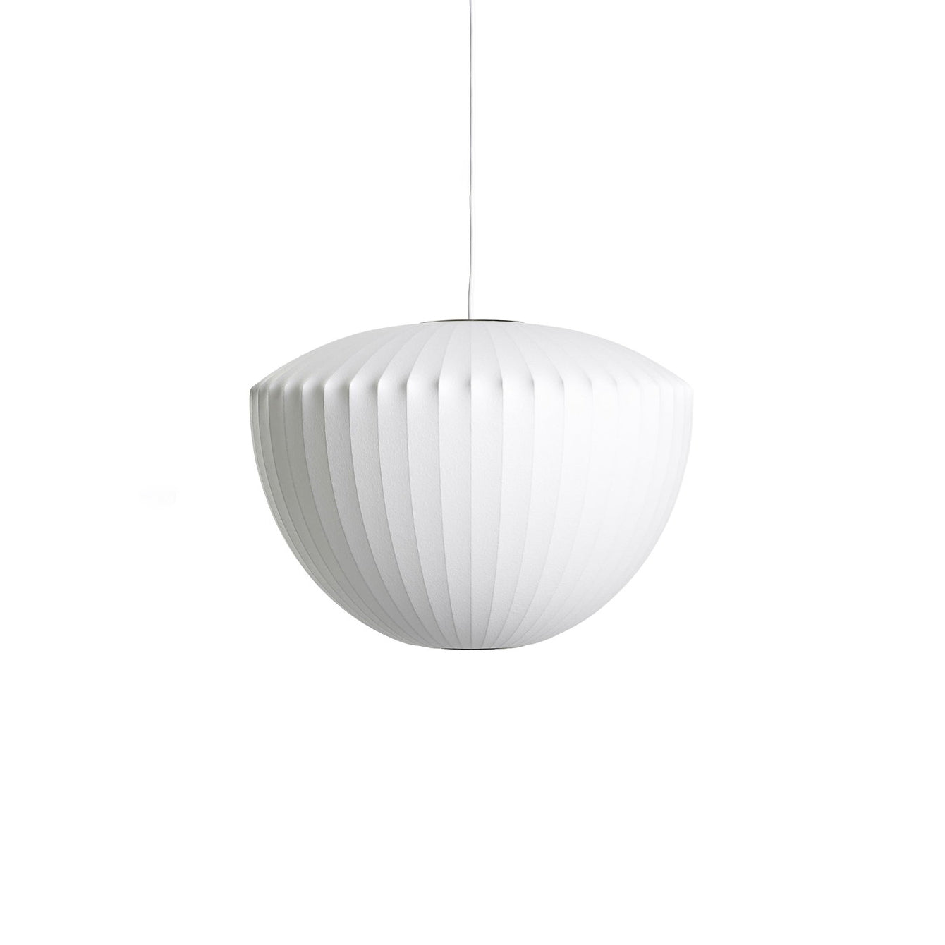Nelson Bubble Pendant Lamp | Mulberry Silk & Steel | White