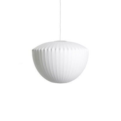 Nelson Bubble Pendant Lamp | Mulberry Silk & Steel | White