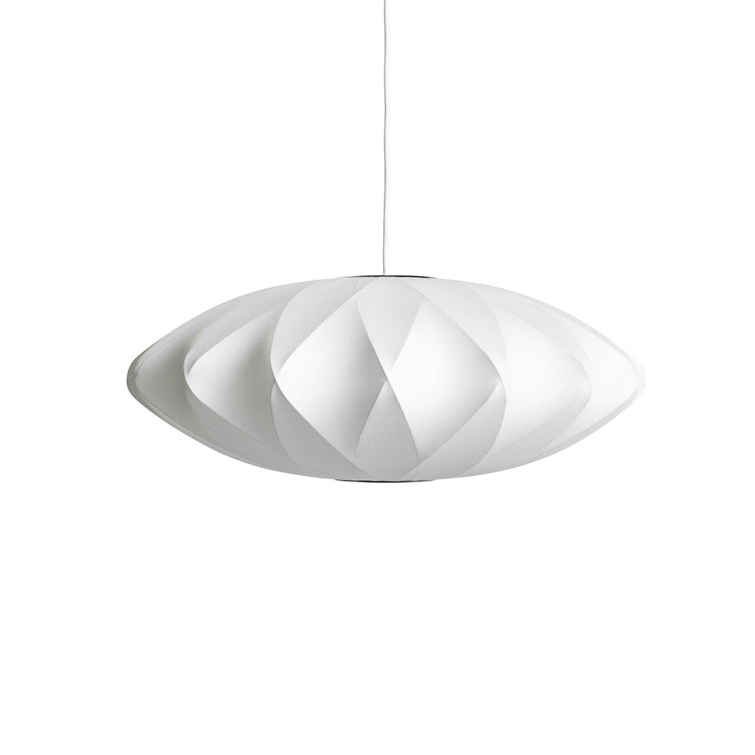 Nelson Bubble Pendant Lamp | Mulberry Silk & Steel | White