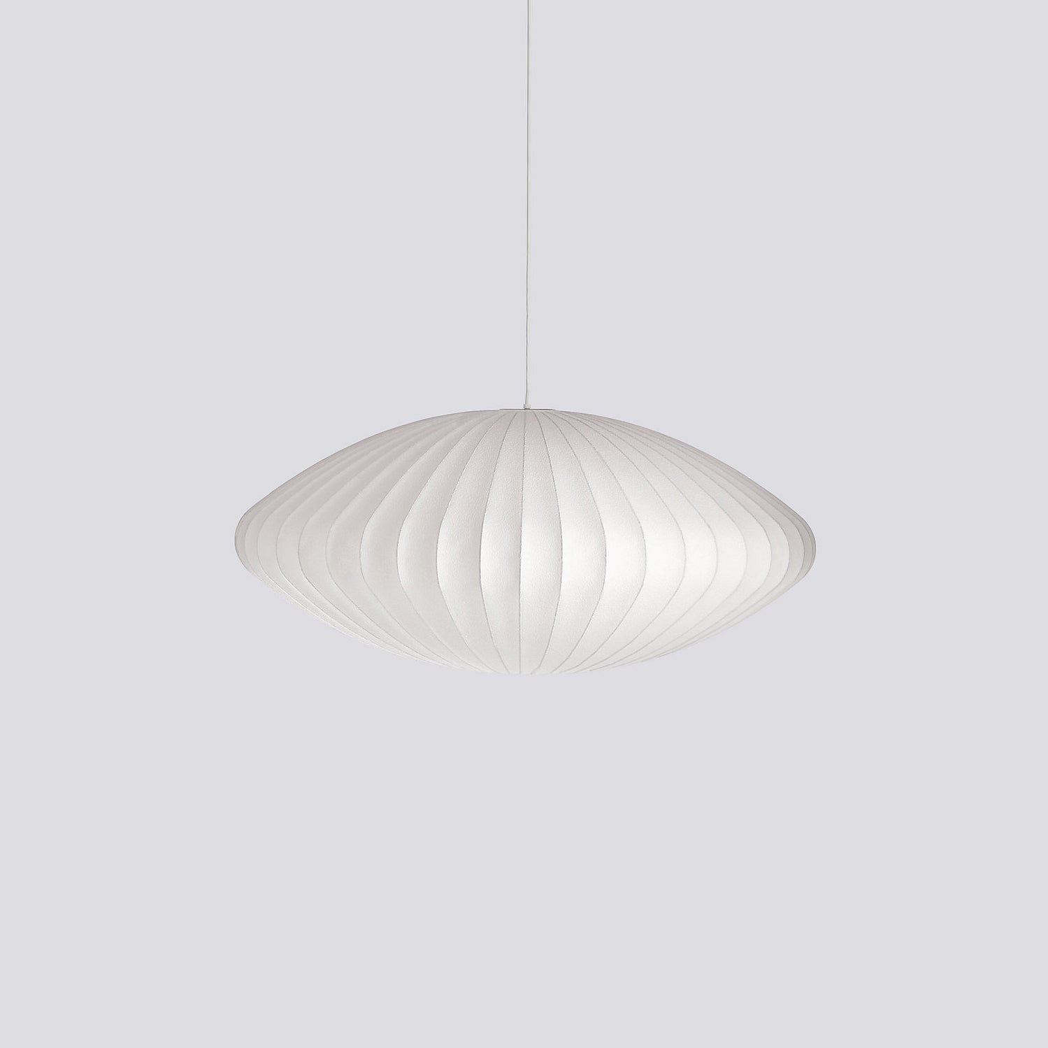 Nelson Bubble Pendant Lamp | Mulberry Silk & Steel | White