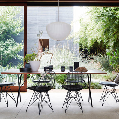 Nelson Bubble Pendant Lamp | Mulberry Silk & Steel | White