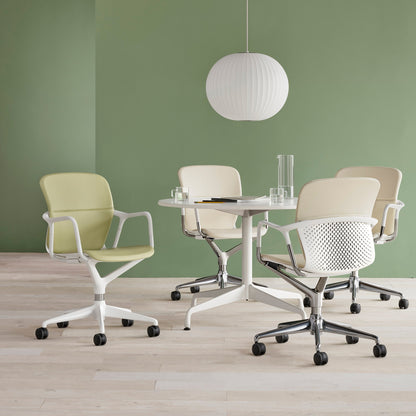 Nelson Bubble Pendant Lamp | Mulberry Silk & Steel | White
