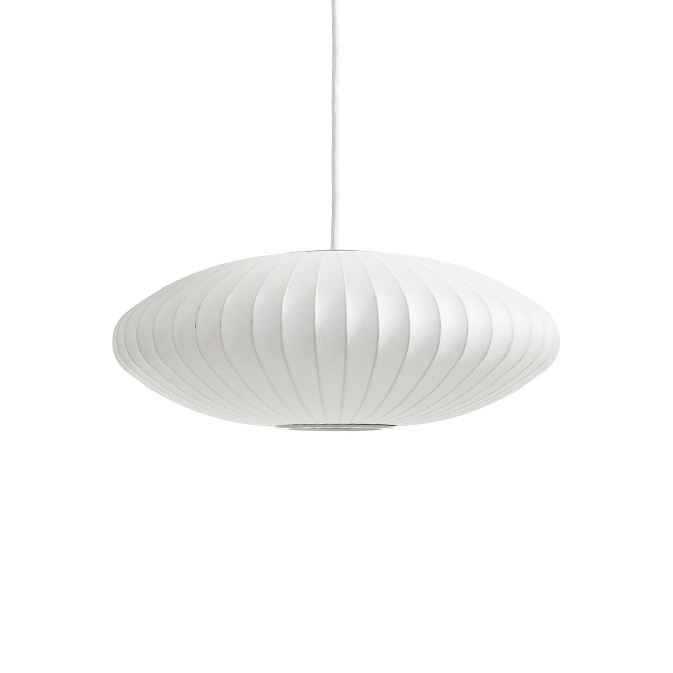 Nelson Bubble Pendant Lamp | Mulberry Silk & Steel | White