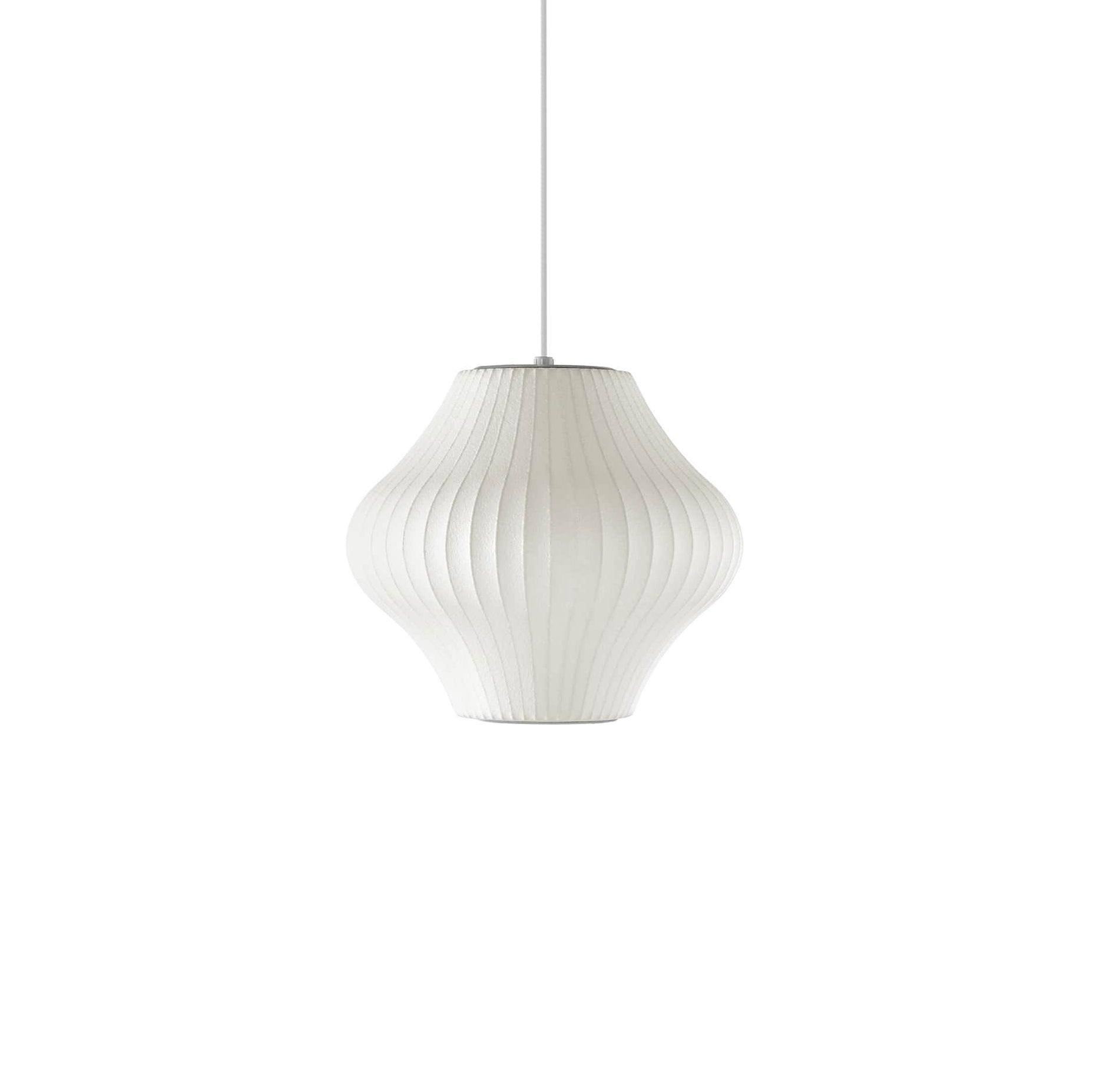 Nelson Bubble Pendant Lamp | Mulberry Silk & Steel | White