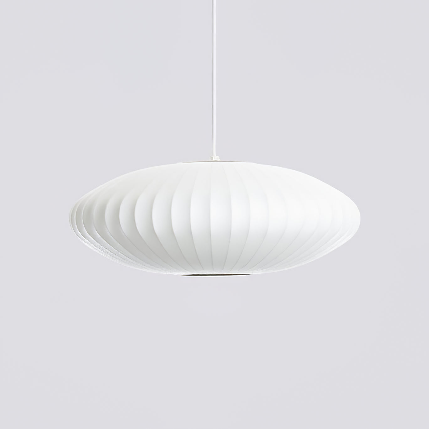 Nelson Bubble Pendant Lamp | Mulberry Silk & Steel | White