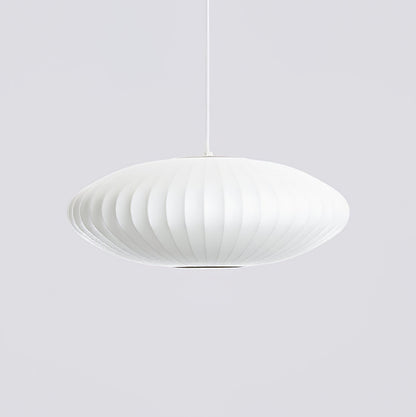 Nelson Bubble Pendant Lamp | Mulberry Silk & Steel | White
