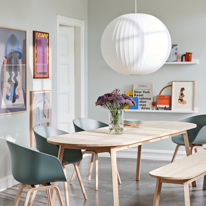 Nelson Bubble Pendant Lamp | Mulberry Silk & Steel | White