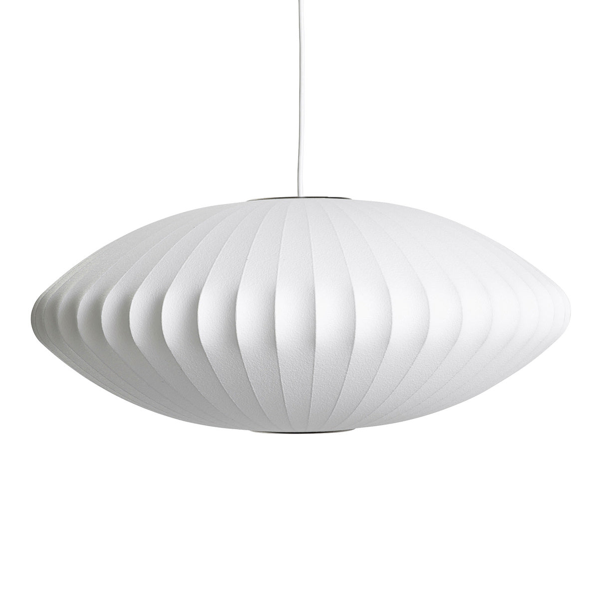 Nelson Bubble Pendant Lamp | Mulberry Silk & Steel | White