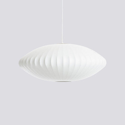 Nelson Bubble Pendant Lamp | Mulberry Silk & Steel | White