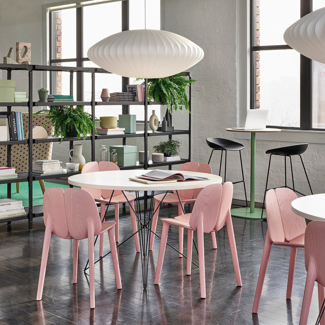 Nelson Bubble Pendant Lamp | Mulberry Silk & Steel | White