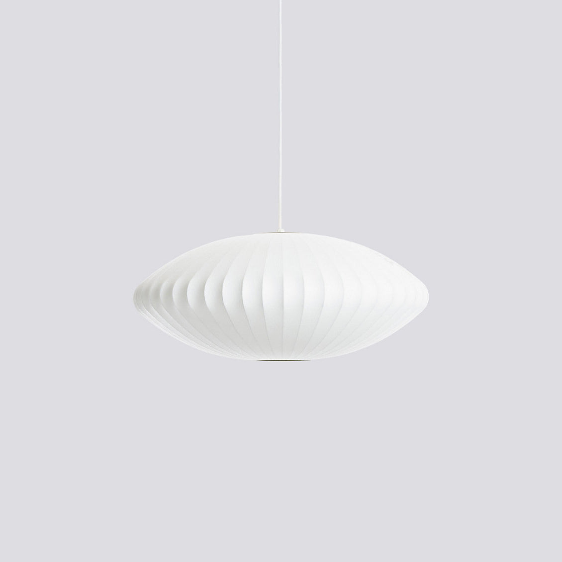 Nelson Bubble Pendant Lamp | Mulberry Silk & Steel | White