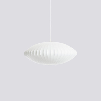 Nelson Bubble Pendant Lamp | Mulberry Silk & Steel | White