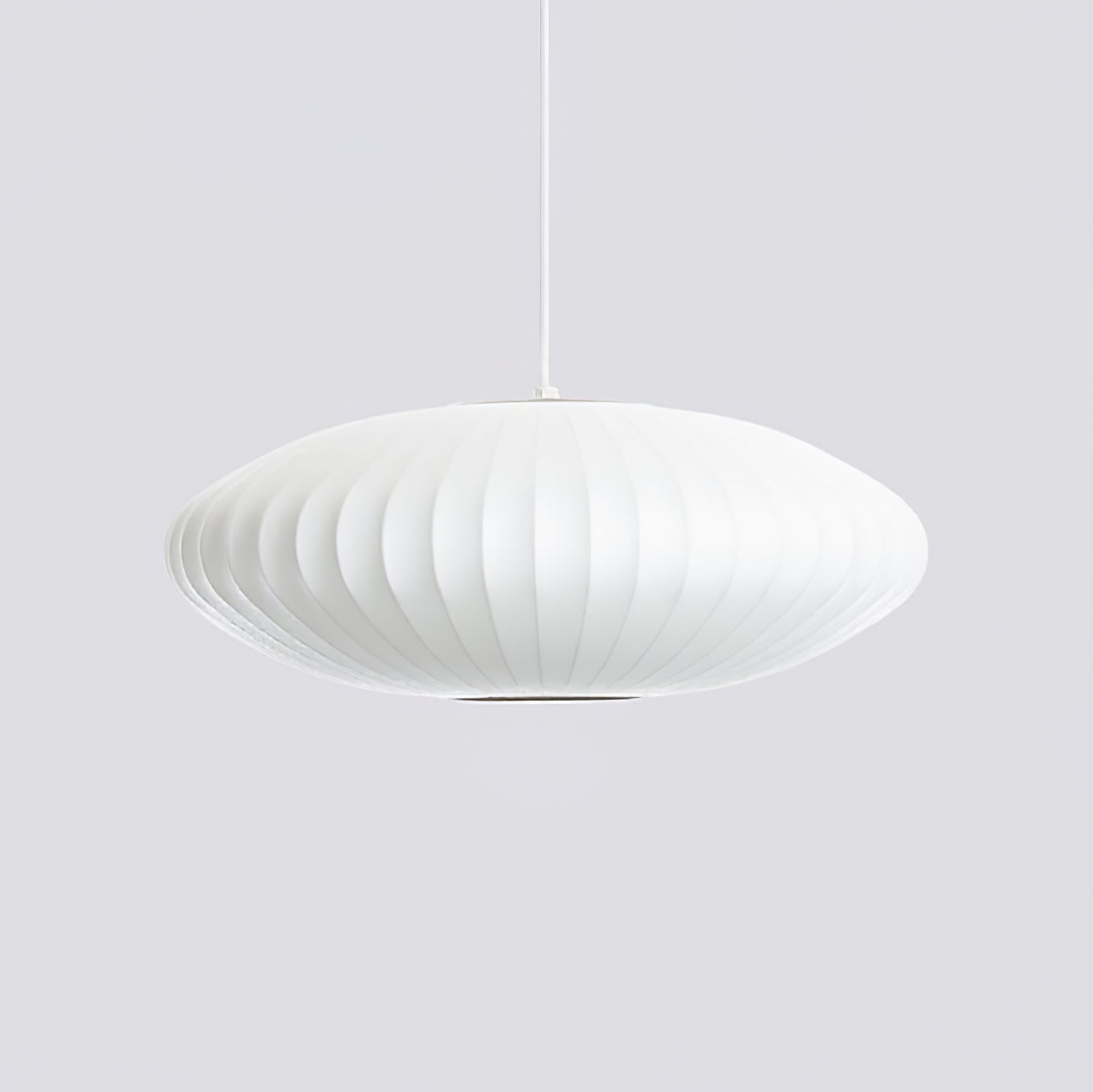 Nelson Bubble Pendant Lamp | Mulberry Silk & Steel | White