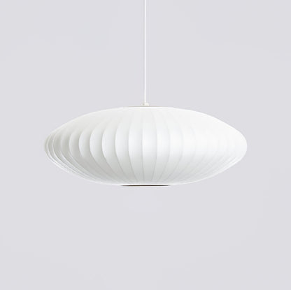 Nelson Bubble Pendant Lamp | Mulberry Silk & Steel | White