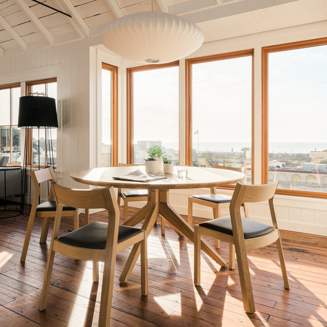 Nelson Bubble Pendant Lamp | Mulberry Silk & Steel | White