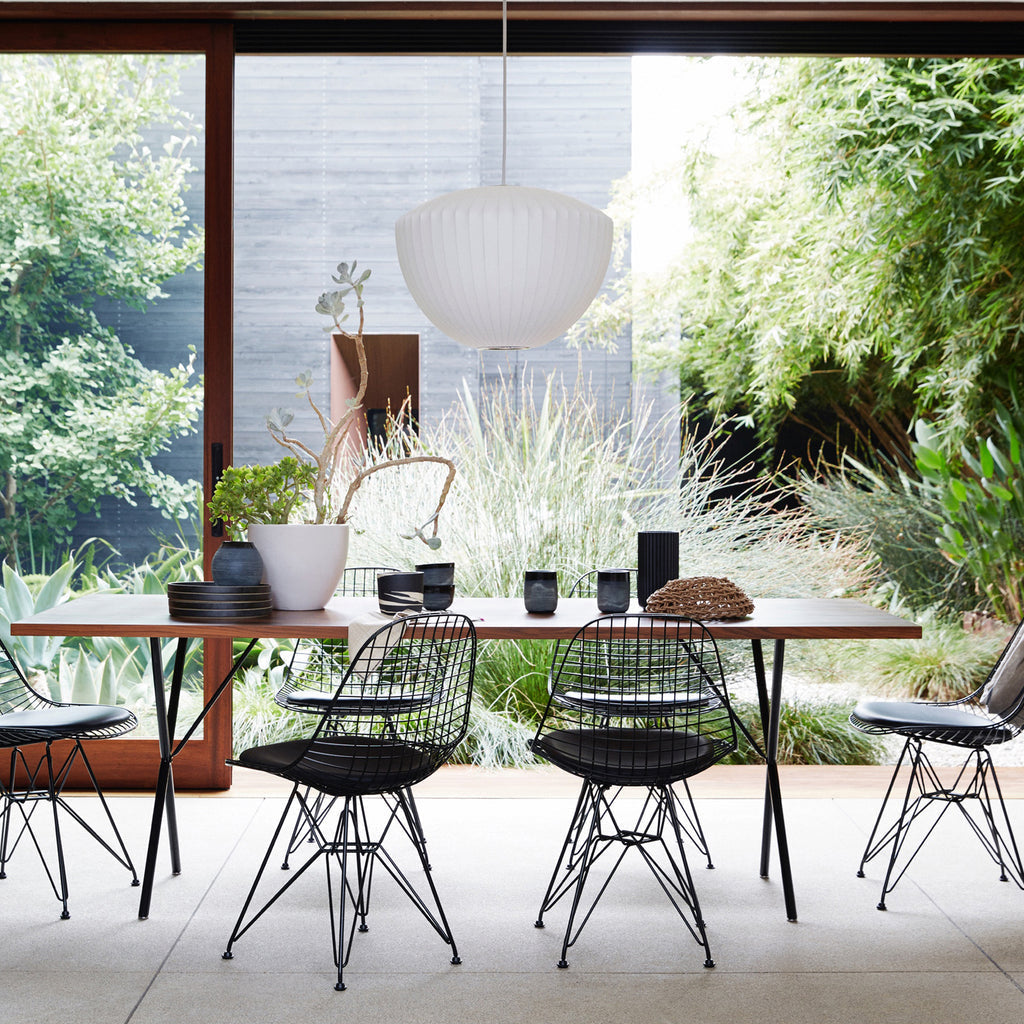 Nelson Bubble Pendant Lamp | Mulberry Silk & Steel | White