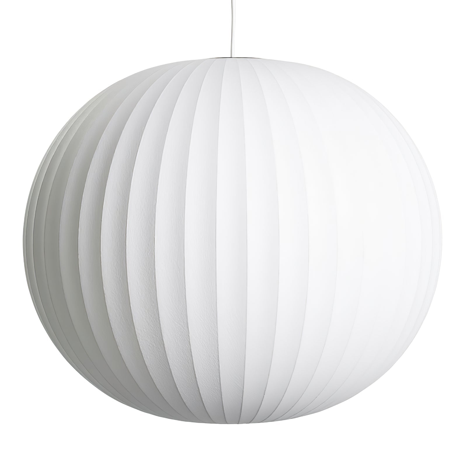 Nelson Bubble Pendant Lamp | Mulberry Silk & Steel | White