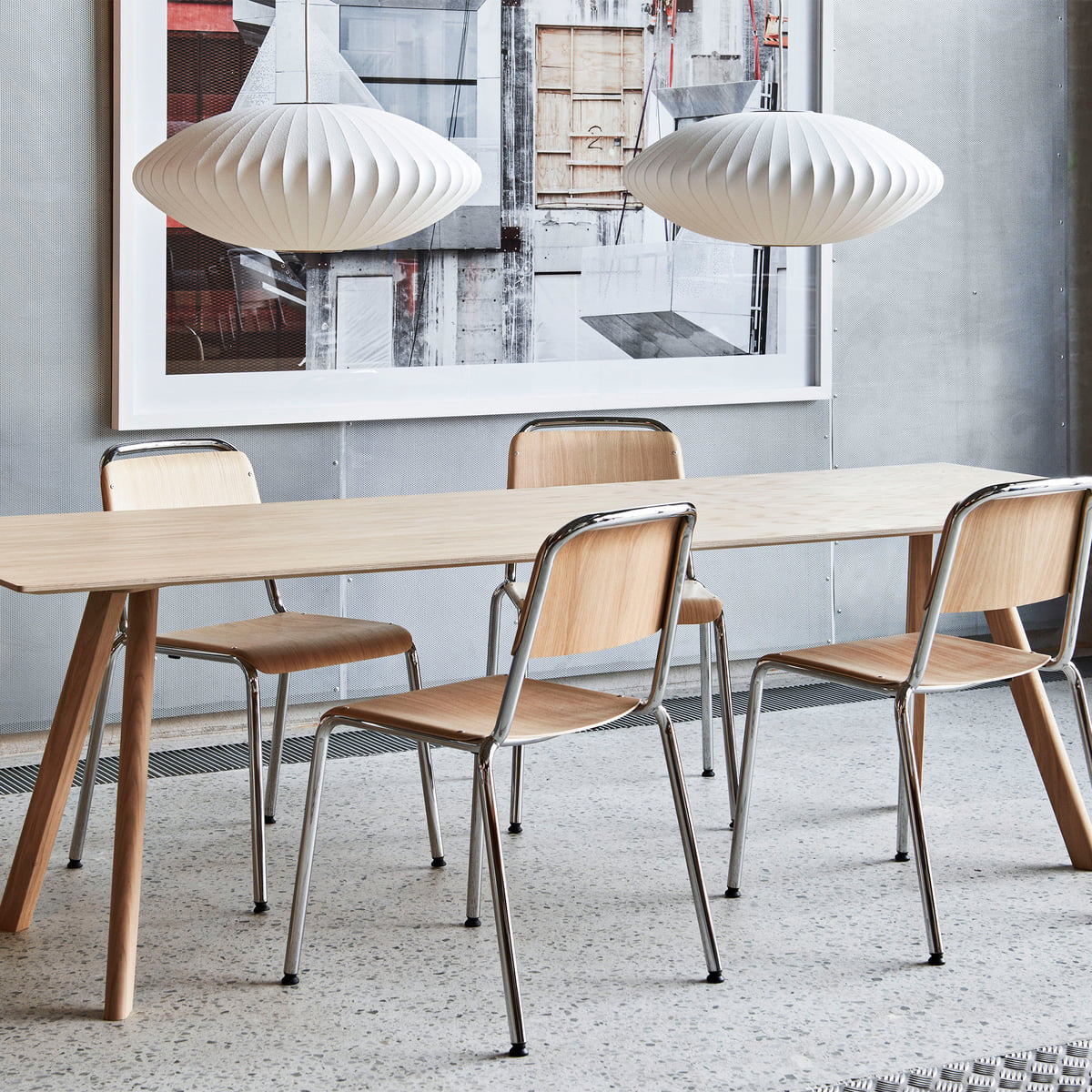 Nelson Bubble Pendant Lamp | Mulberry Silk & Steel | White