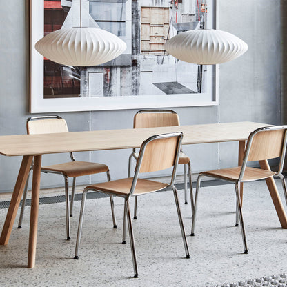 Nelson Bubble Pendant Lamp | Mulberry Silk & Steel | White