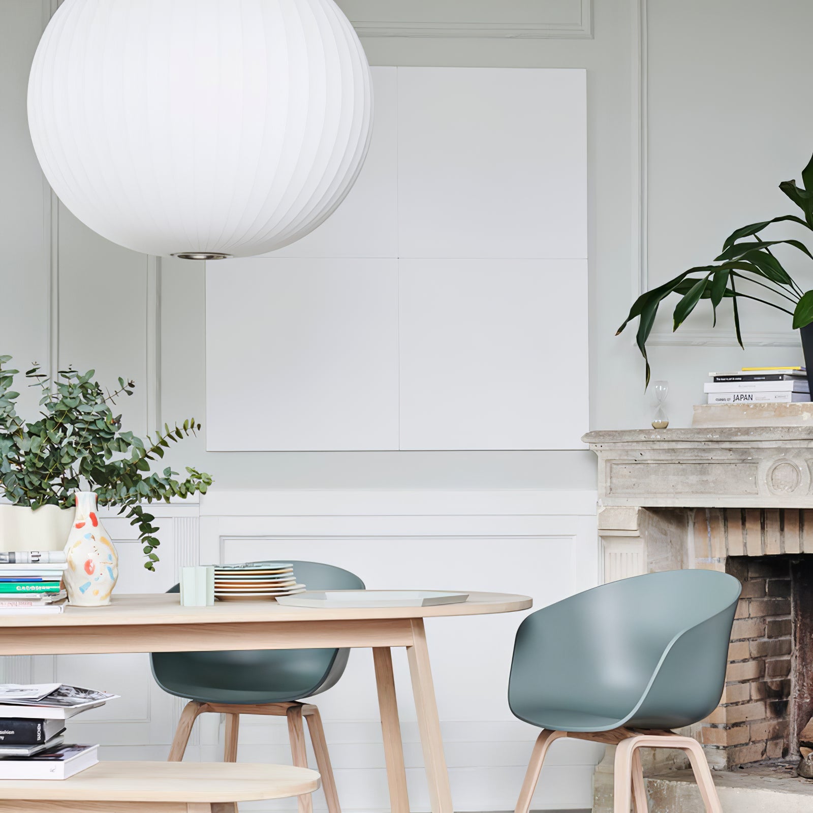 Nelson Bubble Pendant Lamp | Mulberry Silk & Steel | White