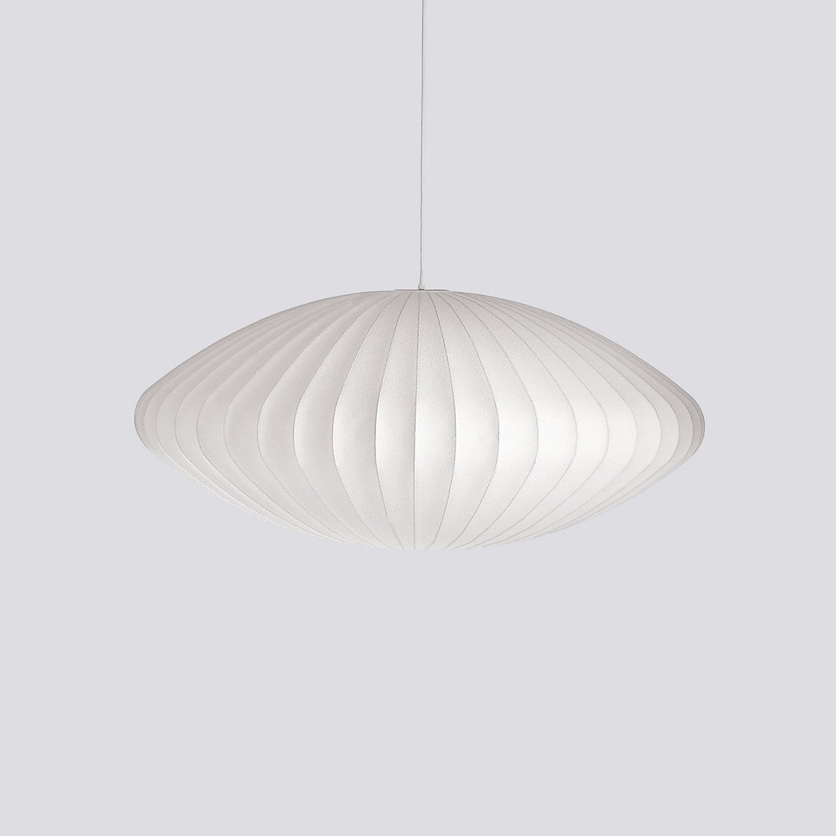 Nelson Bubble Pendant Lamp | Mulberry Silk & Steel | White