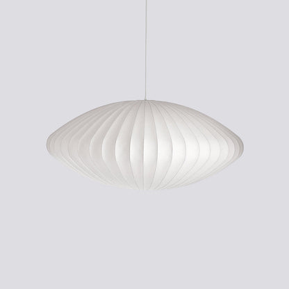 Nelson Bubble Pendant Lamp | Mulberry Silk & Steel | White