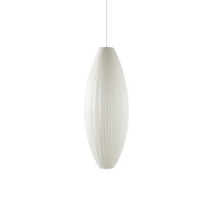 Nelson Bubble Pendant Lamp | Mulberry Silk & Steel | White