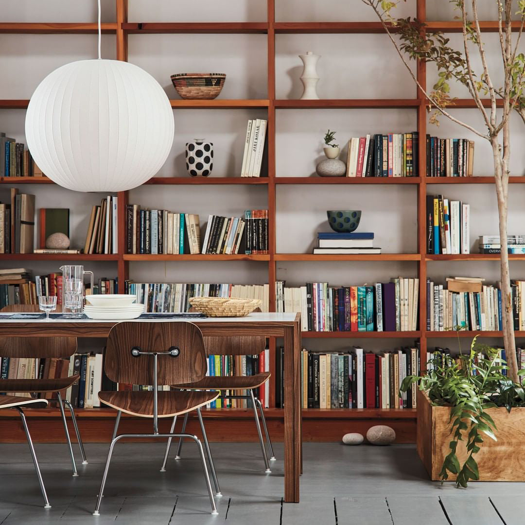 Nelson Bubble Pendant Lamp | Mulberry Silk & Steel | White