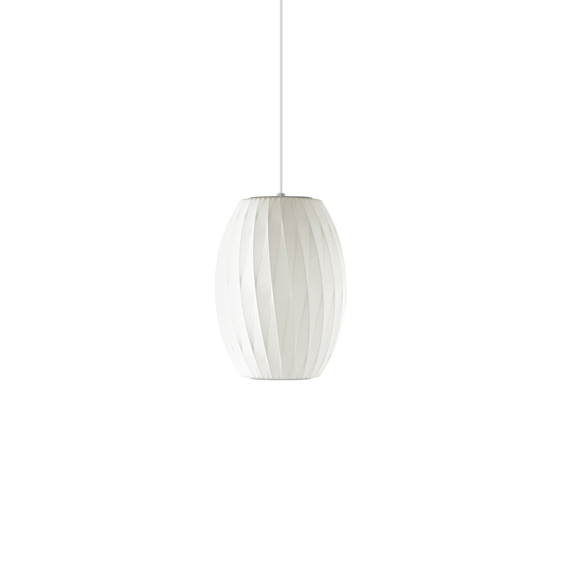 Nelson Bubble Pendant Lamp | Mulberry Silk & Steel | White
