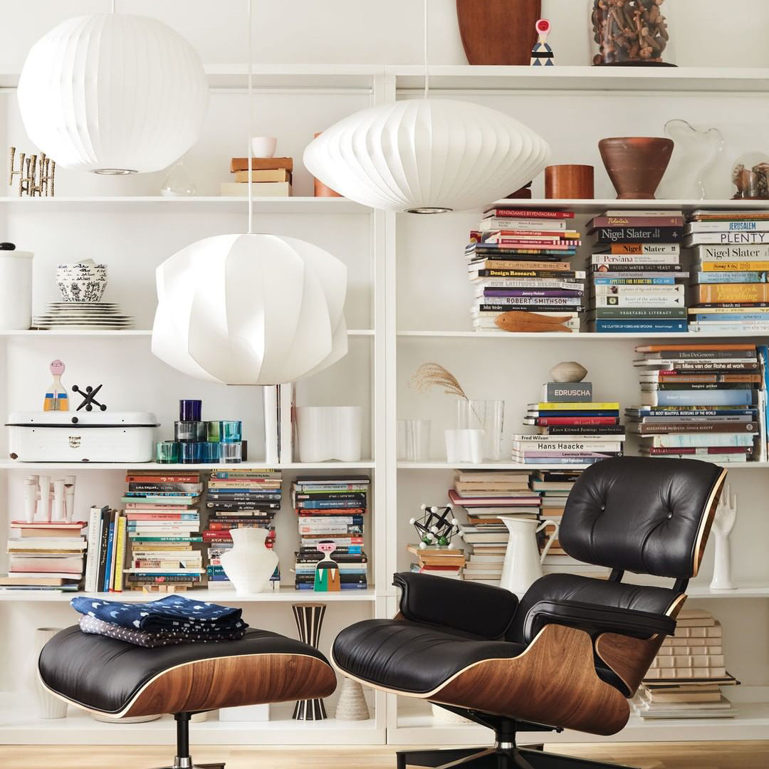 Nelson Bubble Pendant Lamp | Mulberry Silk & Steel | White