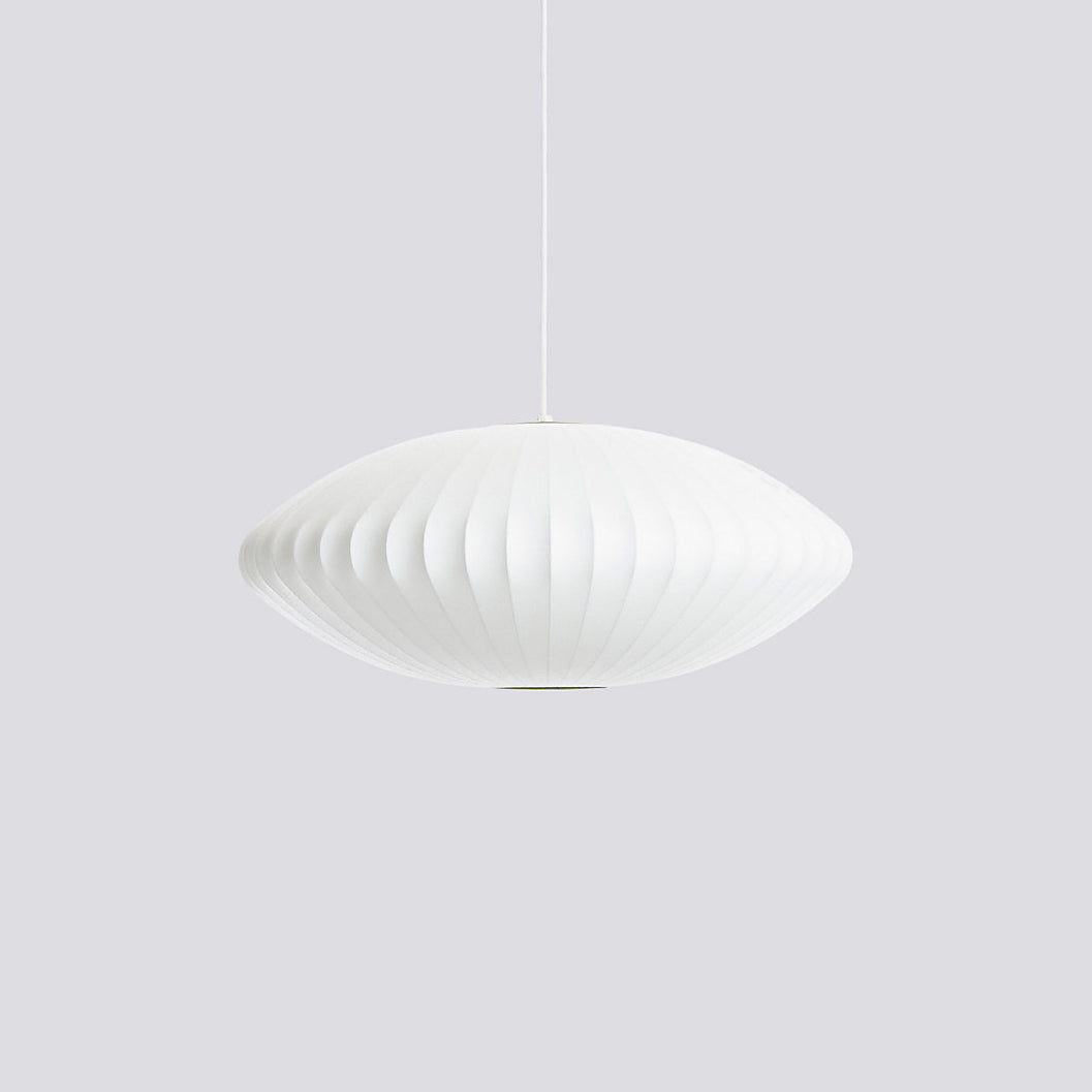 Nelson Bubble Pendant Lamp | Mulberry Silk & Steel | White