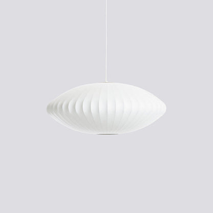 Nelson Bubble Pendant Lamp | Mulberry Silk & Steel | White