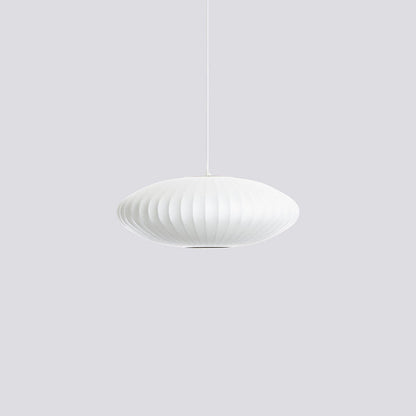 Nelson Bubble Pendant Lamp | Mulberry Silk & Steel | White