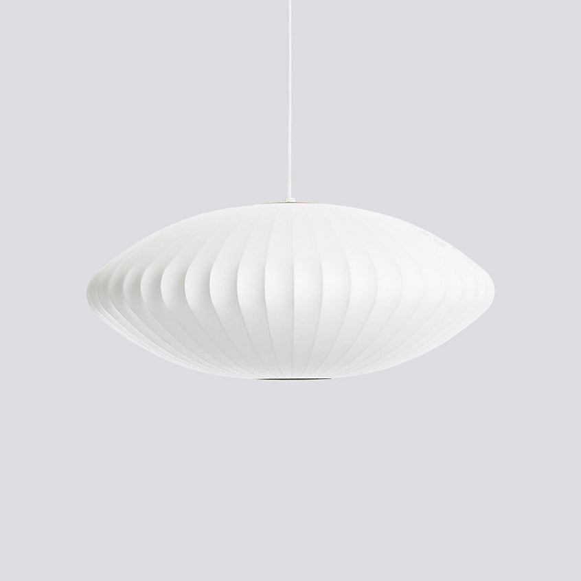 Nelson Bubble Pendant Lamp | Mulberry Silk & Steel | White
