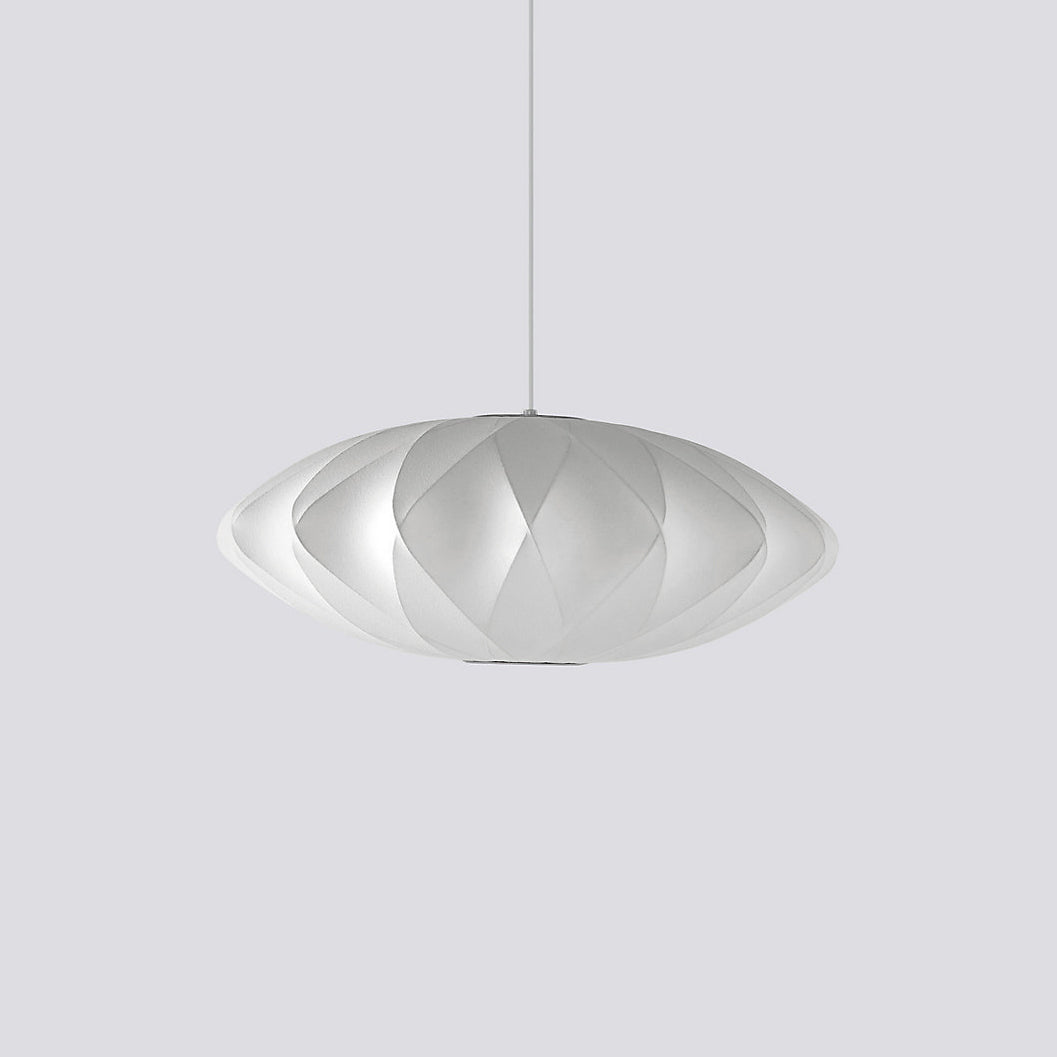 Nelson Bubble Pendant Lamp | Mulberry Silk & Steel | White