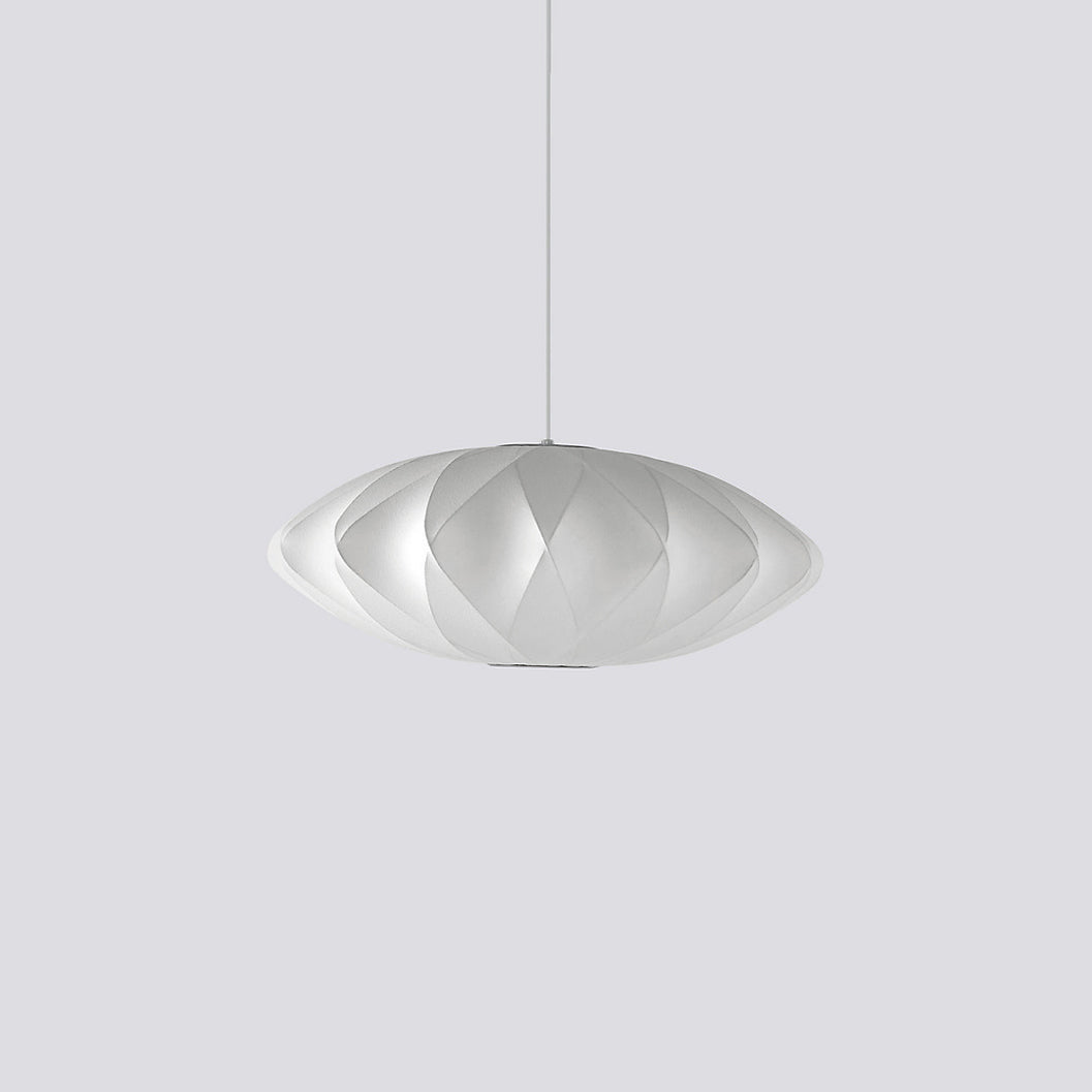 Nelson Bubble Pendant Lamp | Mulberry Silk & Steel | White