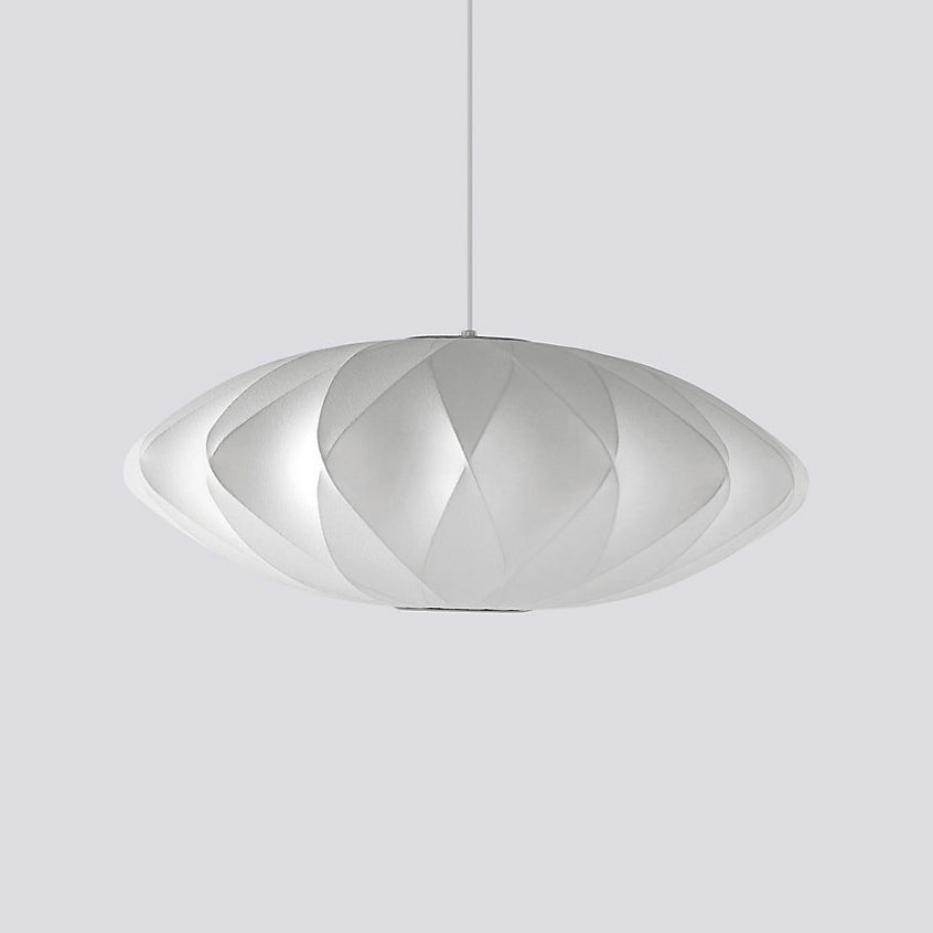 Nelson Bubble Pendant Lamp | Mulberry Silk & Steel | White