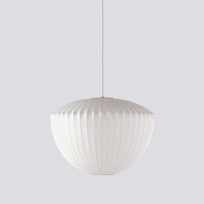Nelson Bubble Pendant Lamp | Mulberry Silk & Steel | White