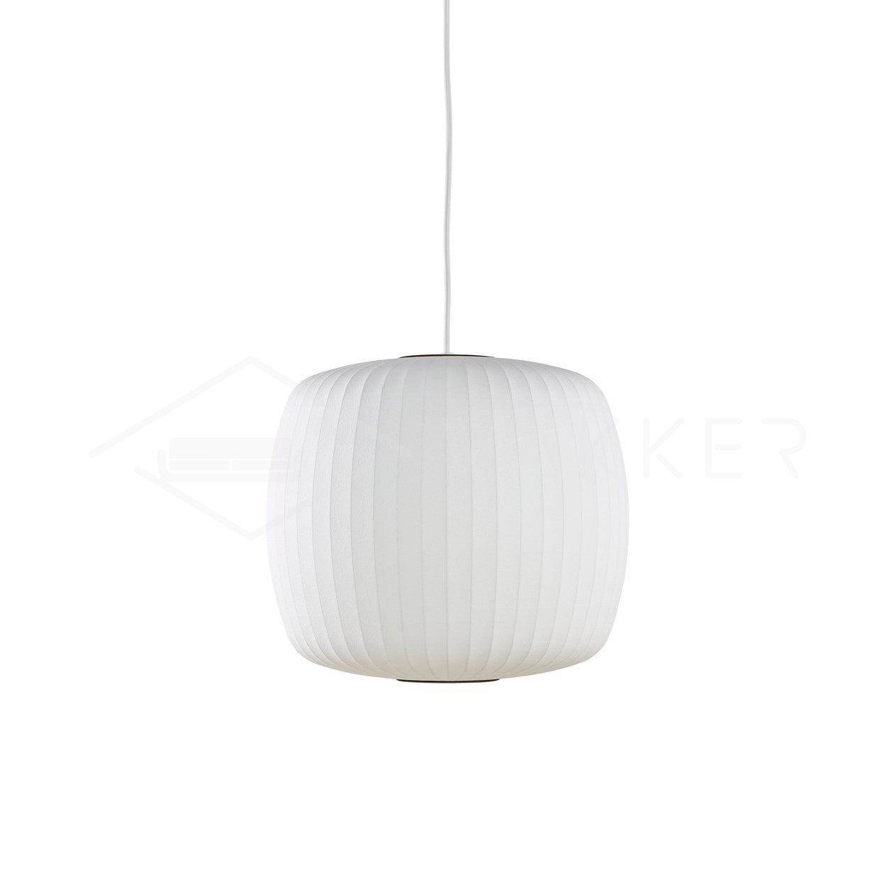 Nelson Bubble Pendant Lamp | Mulberry Silk & Steel | White