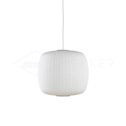Nelson Bubble Pendant Lamp | Mulberry Silk & Steel | White