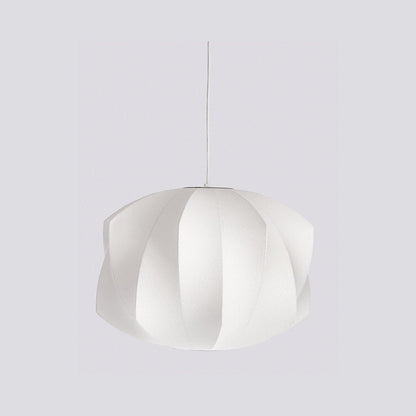 Nelson Bubble Pendant Lamp | Mulberry Silk & Steel | White