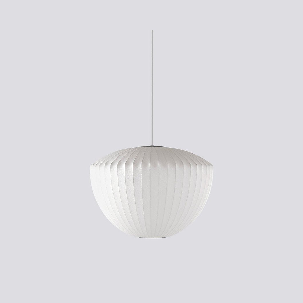 Nelson Bubble Pendant Lamp | Mulberry Silk & Steel | White